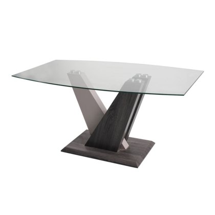 Zen Glass Dining Table Set & 4 Dining Chairs in Champagne Zen Glass Dining Table Set & 4 Dining Chairs in Champagne