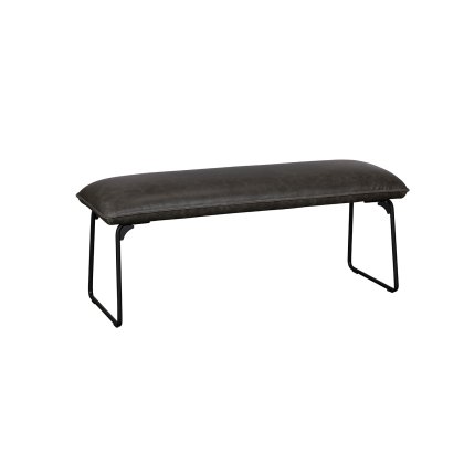 Cooper Leather Low Bench in Grey