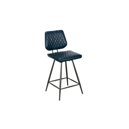 Dalton Quilted Dark Blue Bar Chair