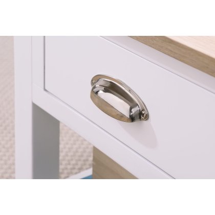 Chester Oak Painted White - 1 Drawer Console Table 50cm Wide| F&B All White