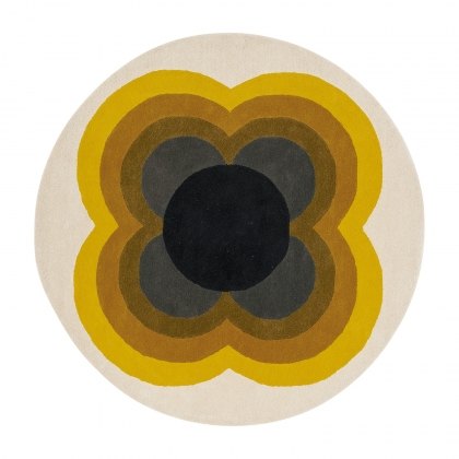 Orla Kiely Round Sunflower Yellow Rug Orla Kiely Round Sunflower Yellow Rug