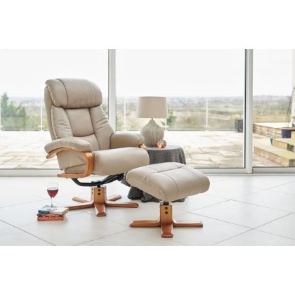 GFA Nice Leather Swivel Chair & Stool