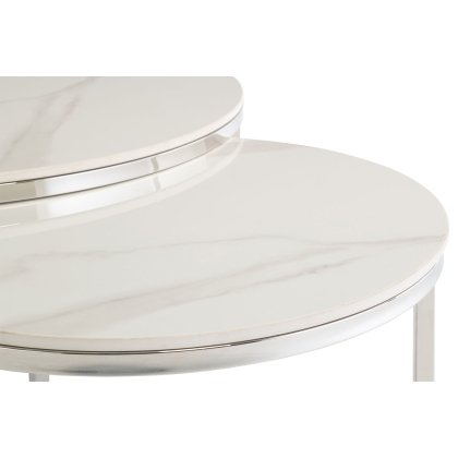 Houston Round Coffee Table Set in Italy White