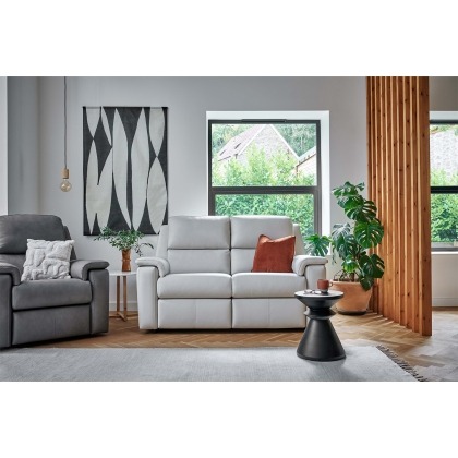 G Plan Harper Leather Lumbar Recliner Small Sofa