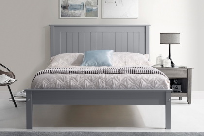 Taurean Low Footend Wood Bed in Grey
