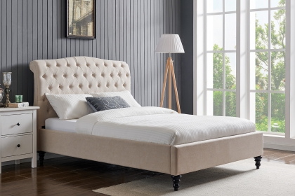 Rosalie Fabric Bed Frame in Natural
