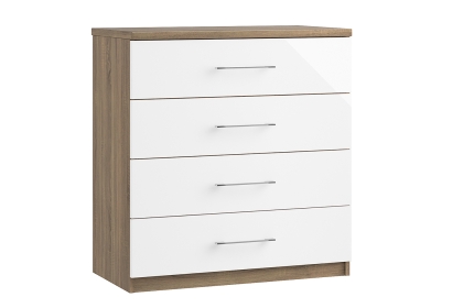 Calgary High-Gloss 4 Drawer Chest of Drawers