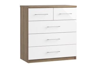 Calgary High-Gloss 3 + 2 Drawer Chest of Drawers