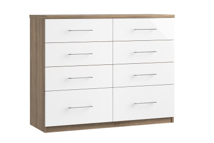 Calgary High-Gloss 8 Drawer Twin Chest of Drawers Calgary High-Gloss 8 Drawer Twin Chest of Drawers