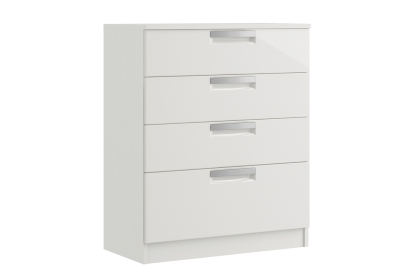 Milly High-Gloss 4 Drawer Chest of Drawers with Deep Drawer