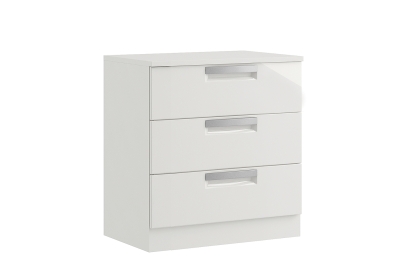 Milly High-Gloss 3 Drawer Midi Chest of Drawers