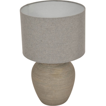 Baslow Etched Grey Large Ceramic Lamp with Shade