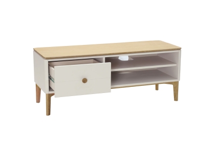 Vida Living Marlow TV Stand in Cashmere Oak and Taupe