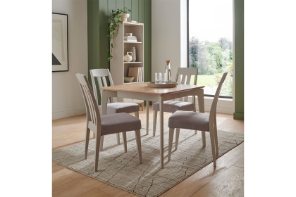 Vida Living Marlow 90cm Dining Table Set with 4 Chairs in Cashmere Oak and Taupe