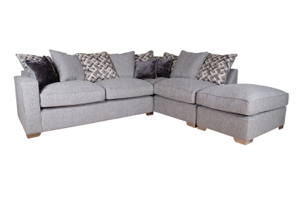 Cairo Fabric Pillow Back Chaise Corner Sofa