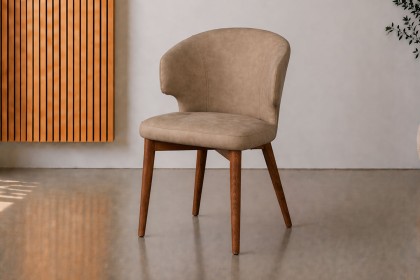 Rowan Curved Back Dining Chair with Walnut Legs (Pair)