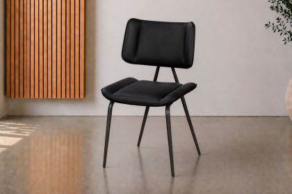 Jack Black Tan PU Leather Dining Chair with Industrial Legs (Pair) Jack Black Tan PU Leather Dining Chair with Industrial Legs (Pair)