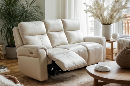 Ross Leather Electric Recliner 3 Seater Sofa