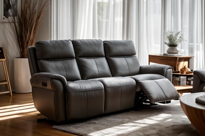 Ross Leather Electric Recliner 3 Seater Sofa