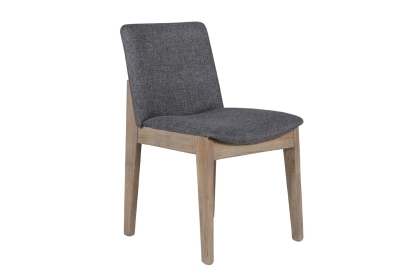 Feltz Smoked Oak and Fabric Dining Chairs in Dark Grey