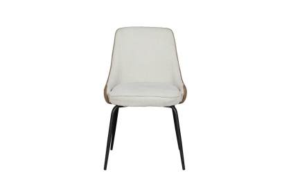 Sadie Biscuit Dining Chair with Fabric Seat and Diamond Leather Back