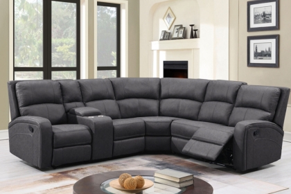 Silva Soft Touch Fabric Recliner Corner Sofa with Console Storage and Cup Holders Silva Soft Touch Fabric Recliner Corner Sofa with Console Storage and Cup Holders