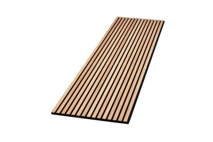 Pack of 2 - Natural Oak Decorative Acoustic Slat Wall Panel - 2400mm x 600mm Pack of 2 - Natural Oak Decorative Acoustic Slat Wall Panel - 2400mm x 600mm