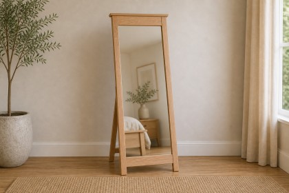 Devon Solid Oak Cheval Mirror