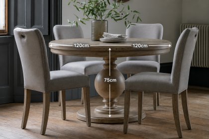 Gallery Direct Vancouver Rustic Pine Round Extending 120-160cm Dining Table