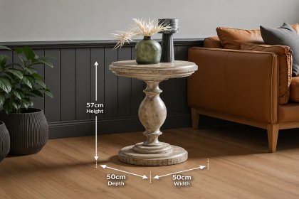 Gallery Direct Vancouver Rustic Pine Side Table
