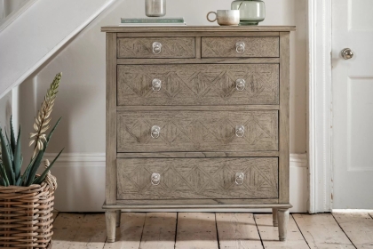 Gallery Direct Rustique French Colonial 5 Drawer Chest of Drawers Gallery Direct Rustique French Colonial 5 Drawer Chest of Drawers