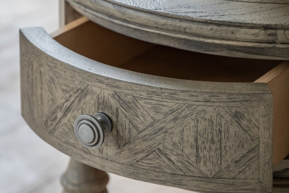 Gallery Direct Rustique French Colonial Round 1 Drawer Side Table Gallery Direct Rustique French Colonial Round 1 Drawer Side Table