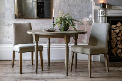 Gallery Direct Rustique French Colonial Round Dining Table Set & 2 Rex Dining Chairs Gallery Direct Rustique French Colonial Round Dining Table Set & 2 Rex Dining Chairs