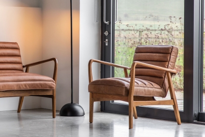 Gallery Direct Datsun Vintage Brown Leather Armchair Gallery Direct Datsun Vintage Brown Leather Armchair