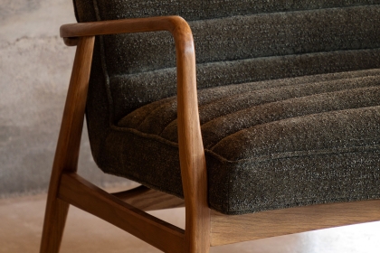 Gallery Direct Datsun Green Boucle Fabric 2 Seater Sofa
