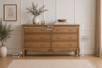 Gallery Direct Chic Weathered 6 Drawer Chest Of Drawers
