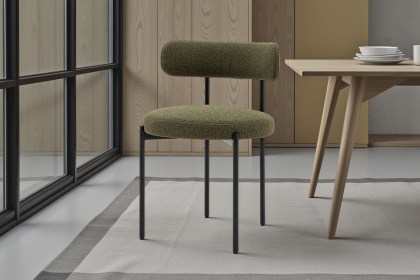 Gallery Direct Aveley Set of 2 Green Boucle Dining Chairs Gallery Direct Aveley Set of 2 Green Boucle Dining Chairs