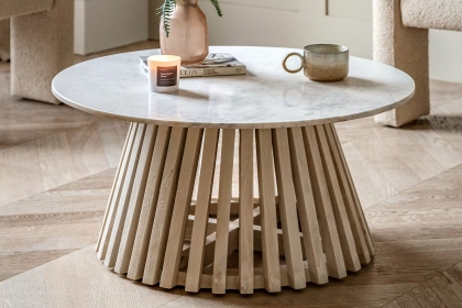Gallery Direct Soho Mango Wood Coffee Table with Marble Top