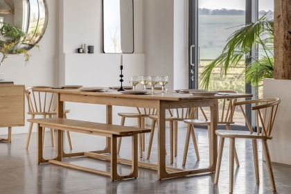 Gallery Direct Craft Natural Oak Extending Dining Table Set & 6 Chairs Gallery Direct Craft Natural Oak Extending Dining Table Set & 6 Chairs