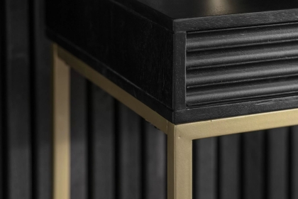 Gallery Direct Ripple Mango Wood Black & Gold 2 Drawer Console Table Gallery Direct Ripple Mango Wood Black & Gold 2 Drawer Console Table