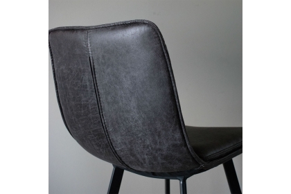 Gallery Direct Set of 2 Palmer Bar Stools in Grey Leather Gallery Direct Set of 2 Palmer Bar Stools in Grey Leather