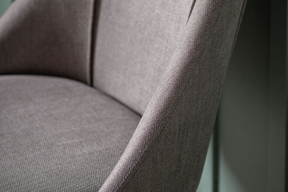 Gallery Direct Set of 2 Elliot Fabric Dining Chairs in Slate Grey Linen
