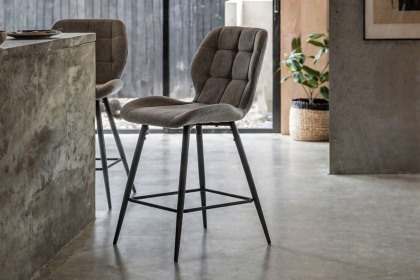 Gallery Direct Set of 2 Manford Fabric Bar Stools in Light Grey