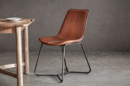 Gallery Direct Set of 2 Hawking Dining Chairs in Brown PU Leather Gallery Direct Set of 2 Hawking Dining Chairs in Brown PU Leather