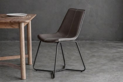 Gallery Direct Set of 2 Hawking Dining Chairs in Ember PU Leather Gallery Direct Set of 2 Hawking Dining Chairs in Ember PU Leather