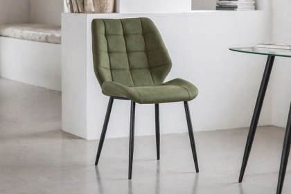 Gallery Direct Set of 2 Manford Fabric Dining Chairs in Bottle Green Gallery Direct Set of 2 Manford Fabric Dining Chairs in Bottle Green
