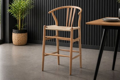 Gallery Direct Set of 2 Whitney Natural Elm Wishbone Back Bar Stools with Woven Seat Gallery Direct Set of 2 Whitney Natural Elm Wishbone Back Bar Stools with Woven Seat
