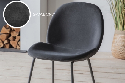 Flanagan Dark Grey Velvet Sample