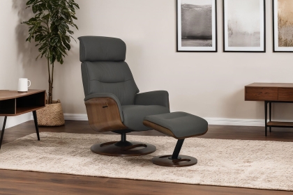 Reya Swivel Recliner Chair and Stool
