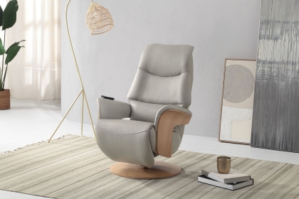 Utah Full Leather Swivel Recliner Chair